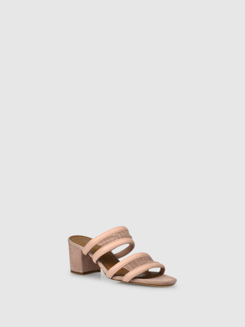 JJ Heitor Chunky Heel Sandals D03L3 Nude