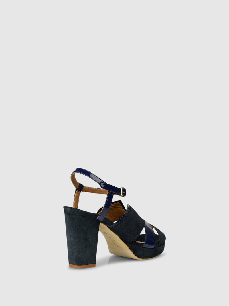 JJ Heitor Heel Sandals G04L1 Navy/Blue