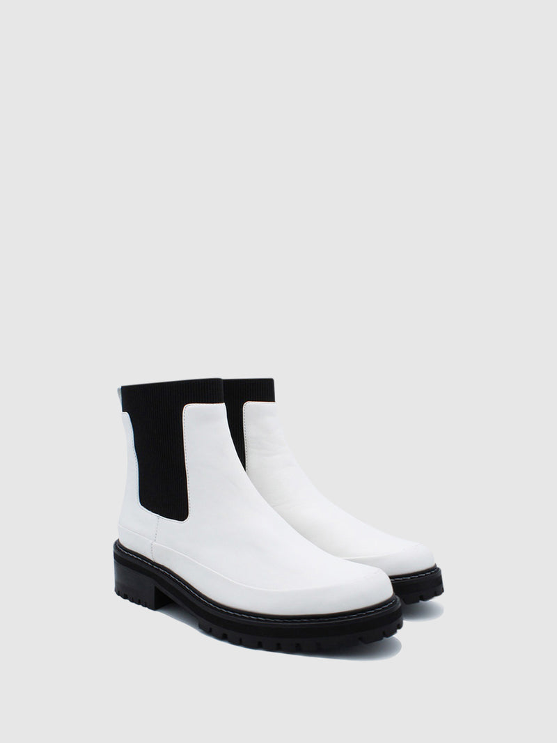 JJ Heitor White Chelsea Boots