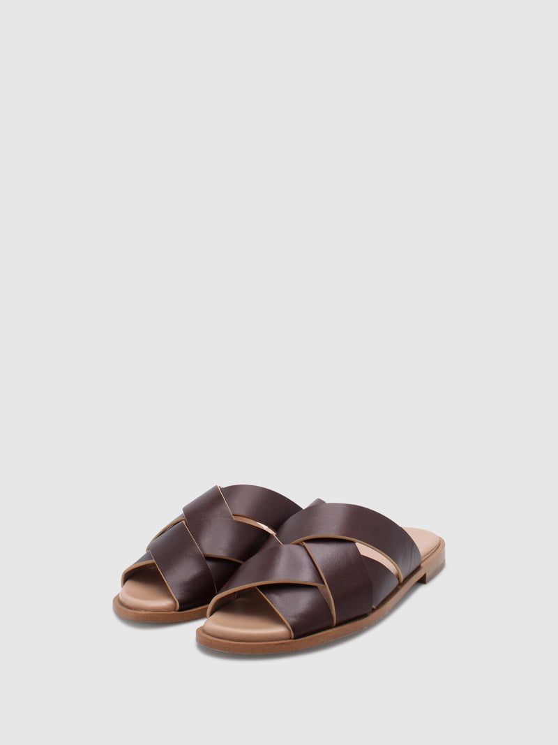 JJ Heitor Open Slippers Evergrren Dark Brown