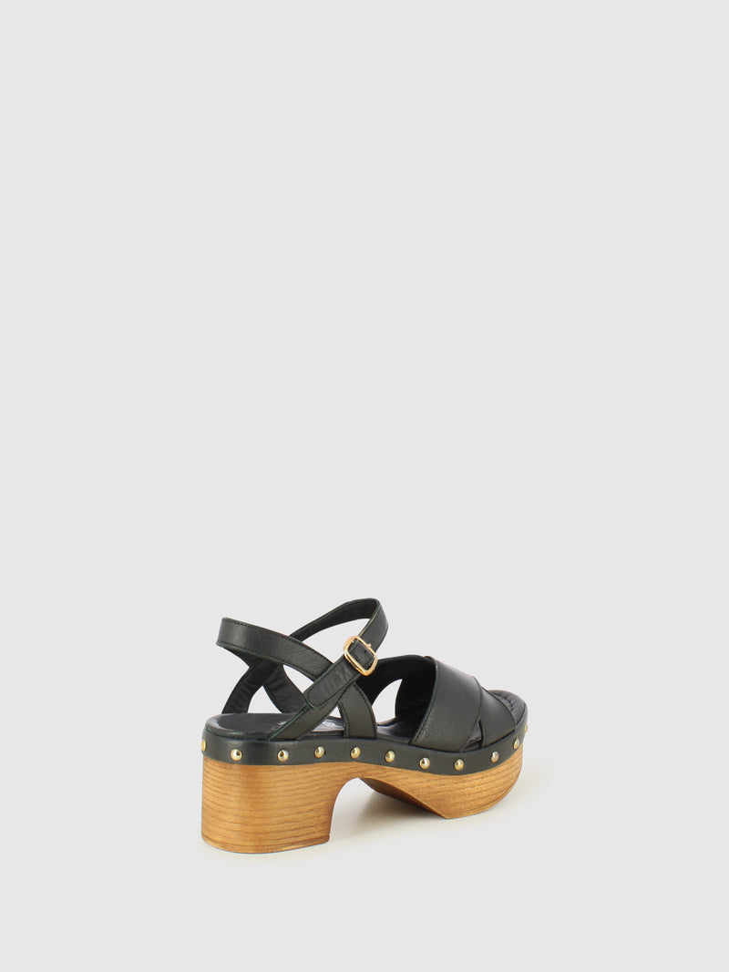 Top3 Black Ankle Strap Sandals