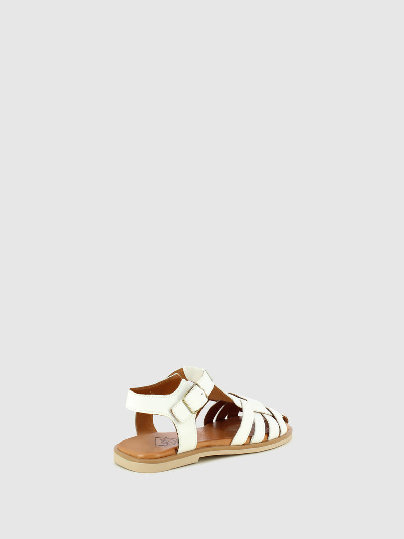 Top3 White Ankle Strap Sandals