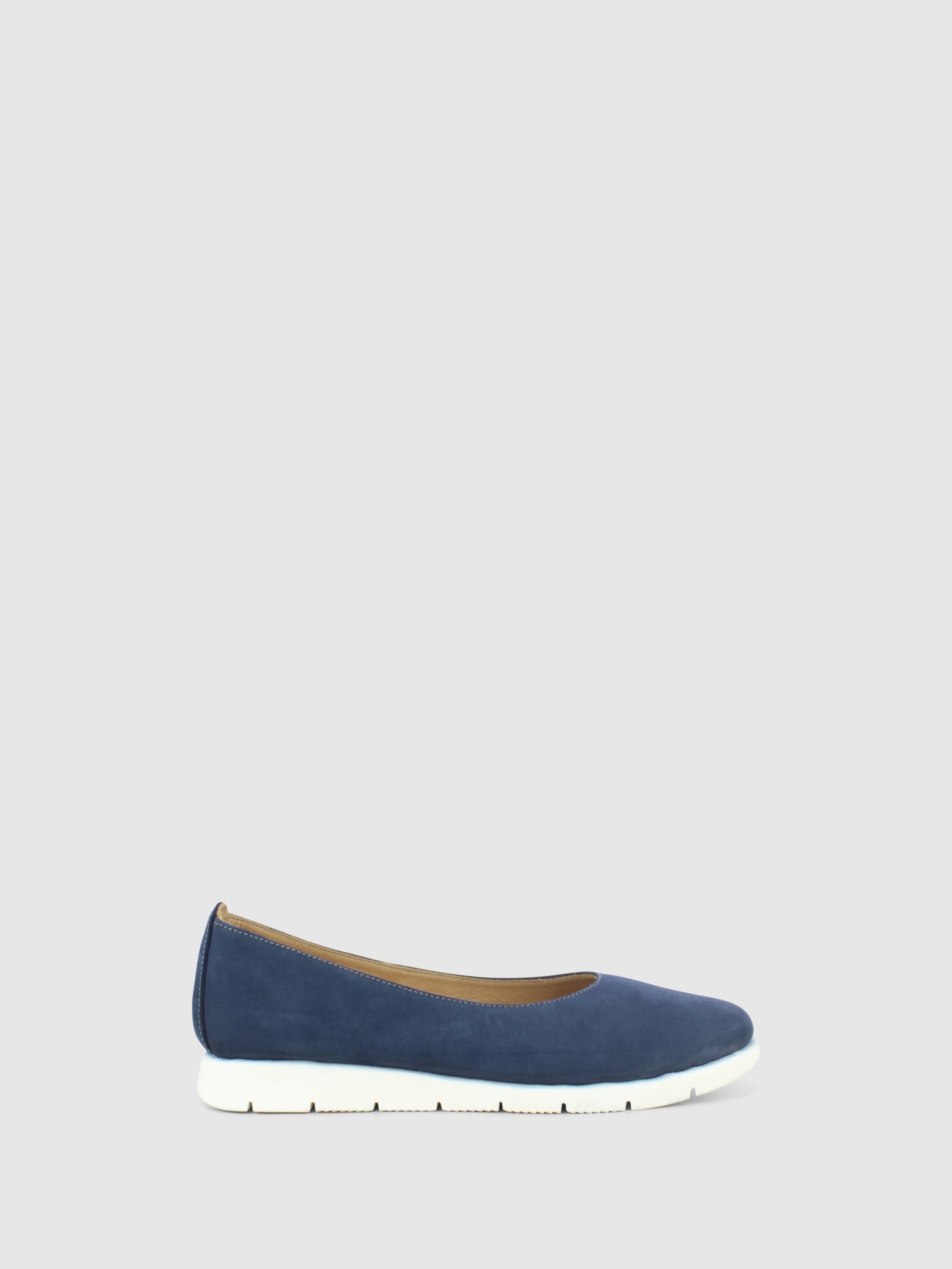 Darkwood Navy Round Toe Ballerinas