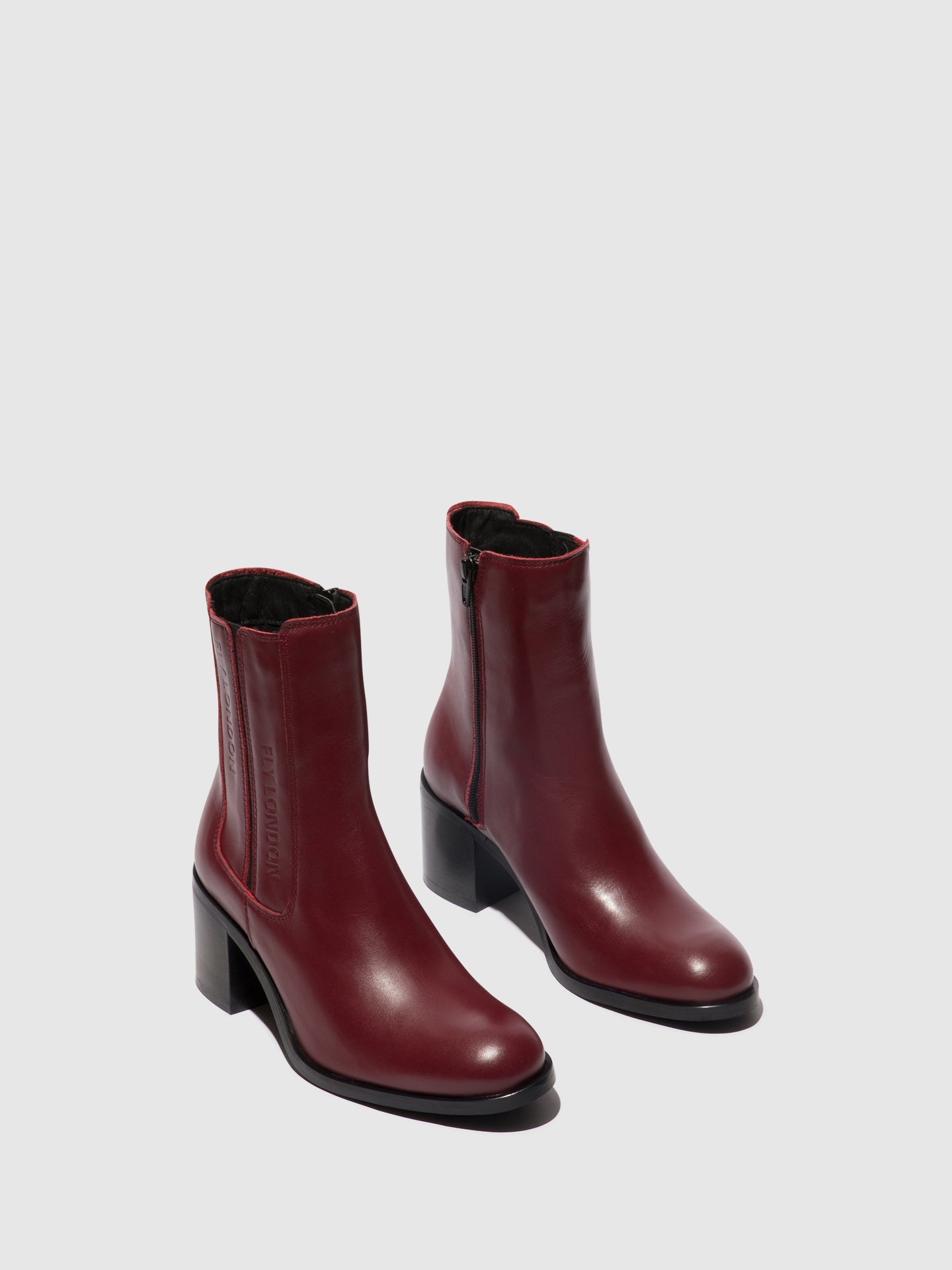 Fly London Zip Up Ankle Boots AMEL913FLY WINE