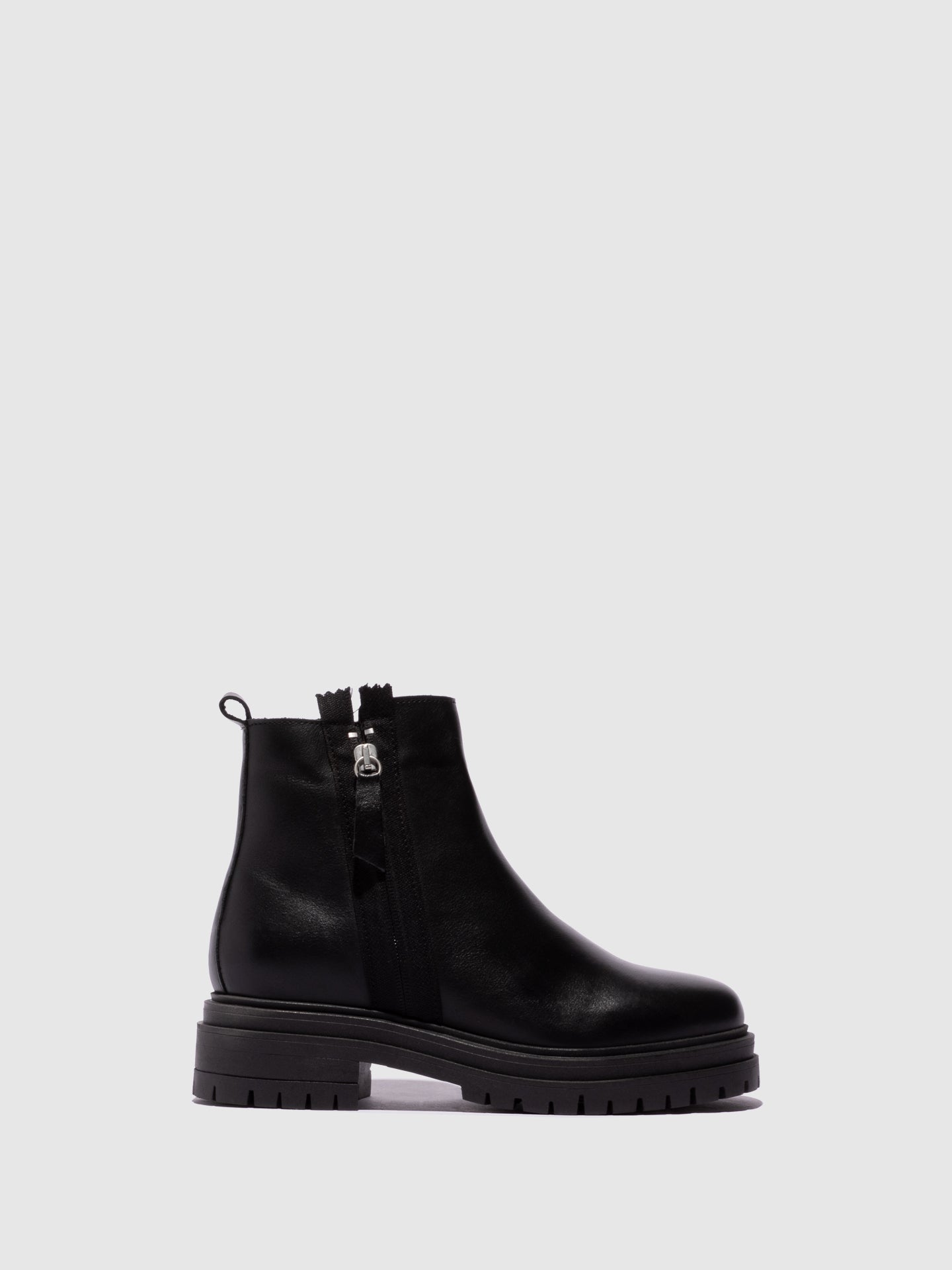 Foreva Black Zip Up Ankle Boots