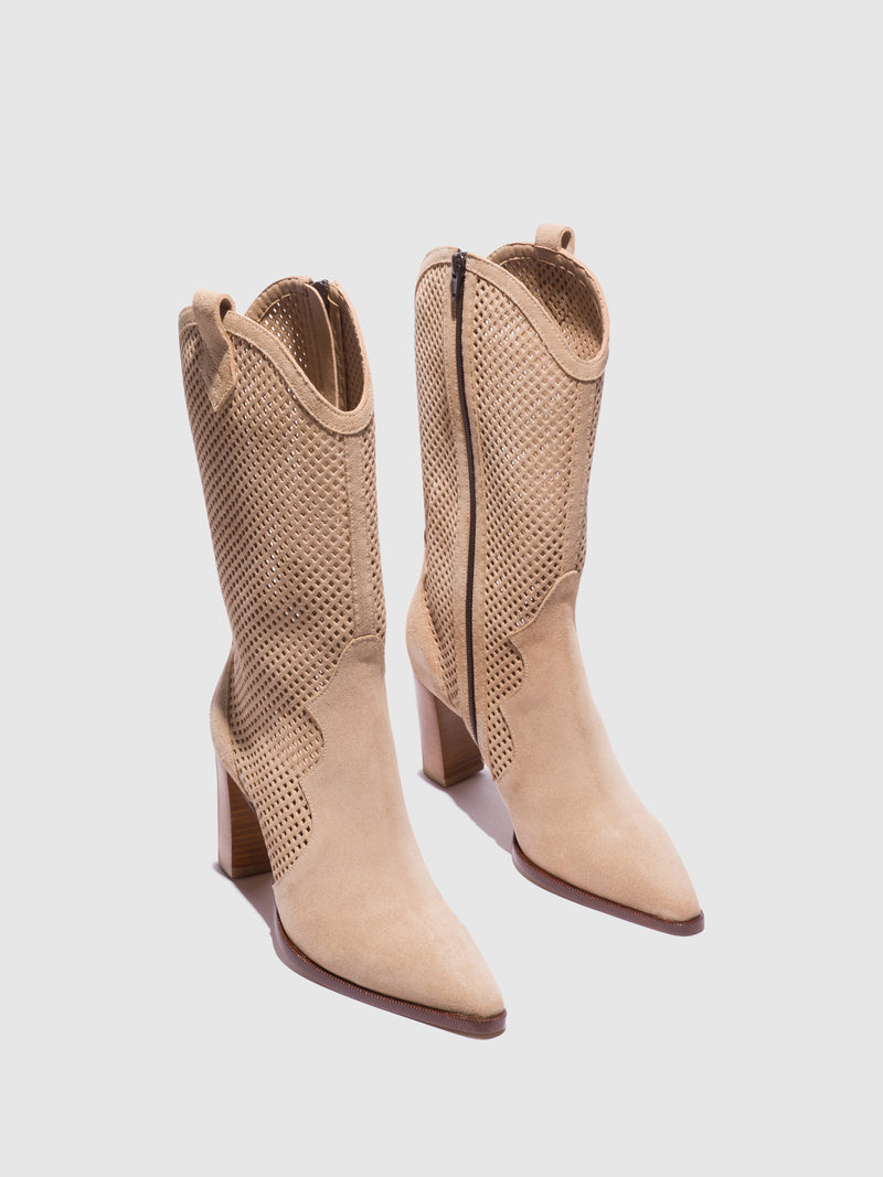 Foreva Taupe Zip Up Boots