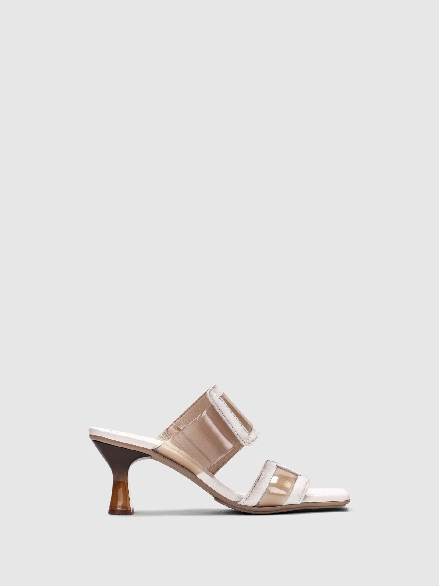 Hispanitas White Open Toe Mules