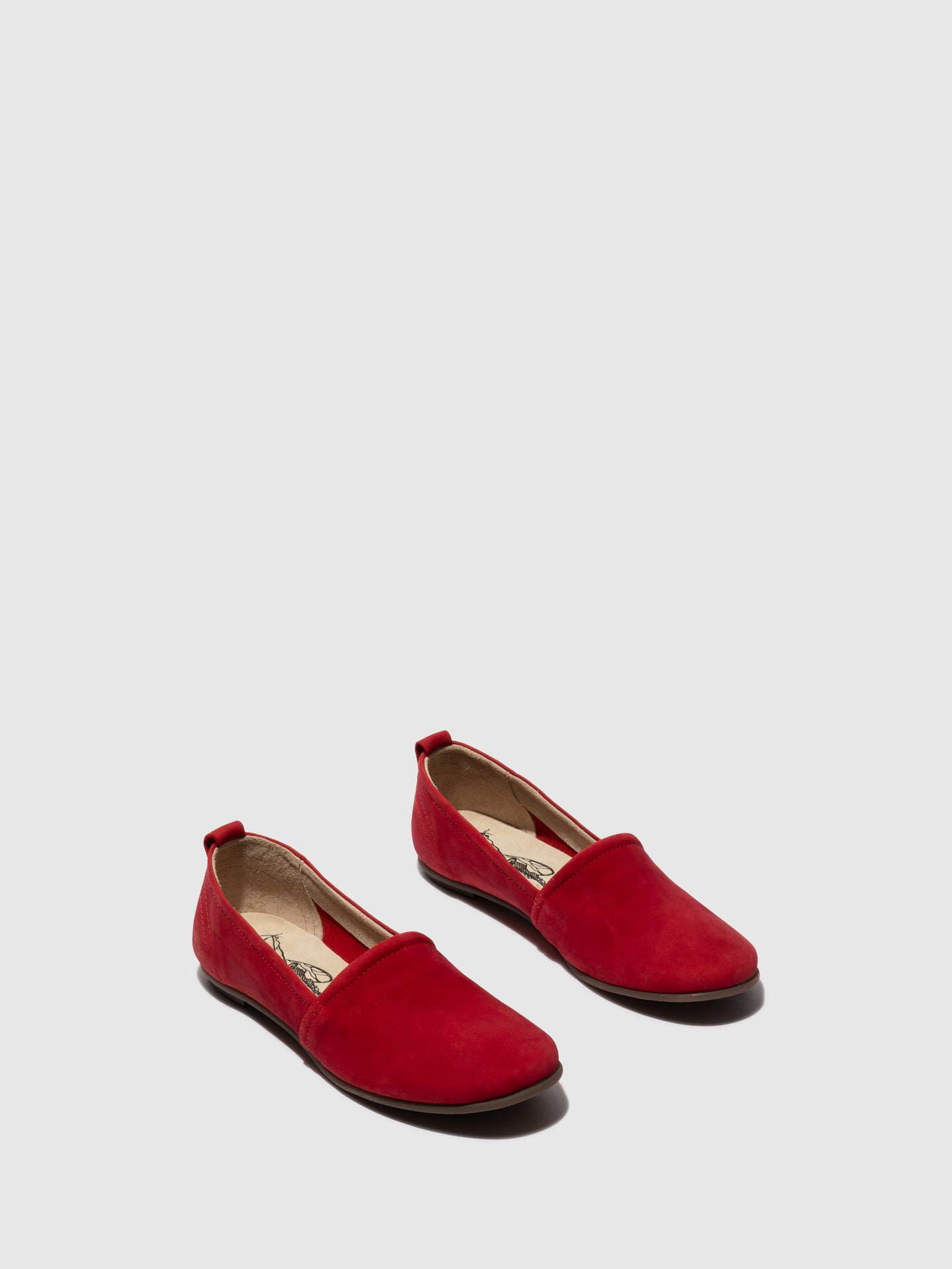 Fly London Red Round Toe Ballerinas