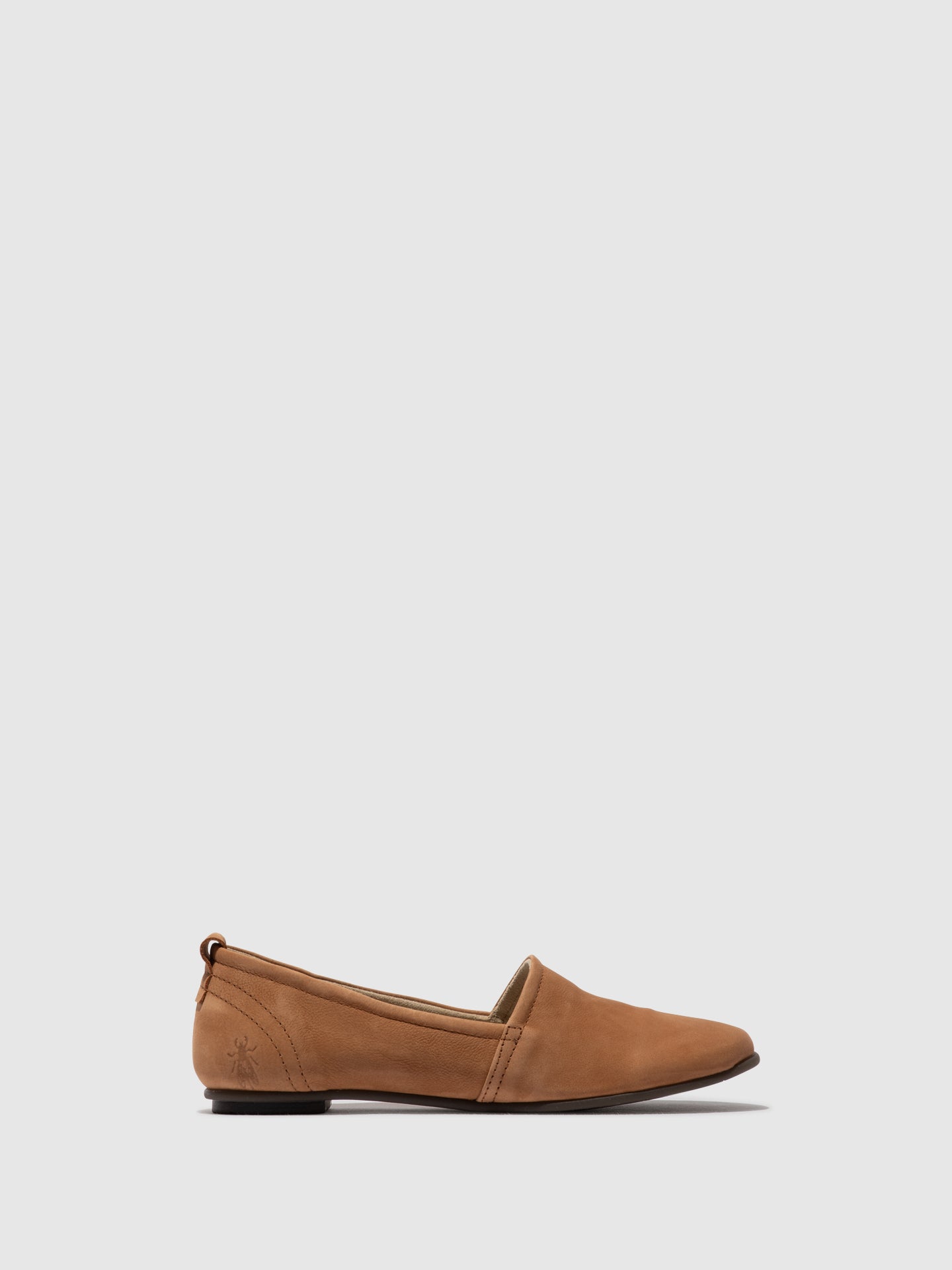 Fly London Tan Round Toe Ballerinas