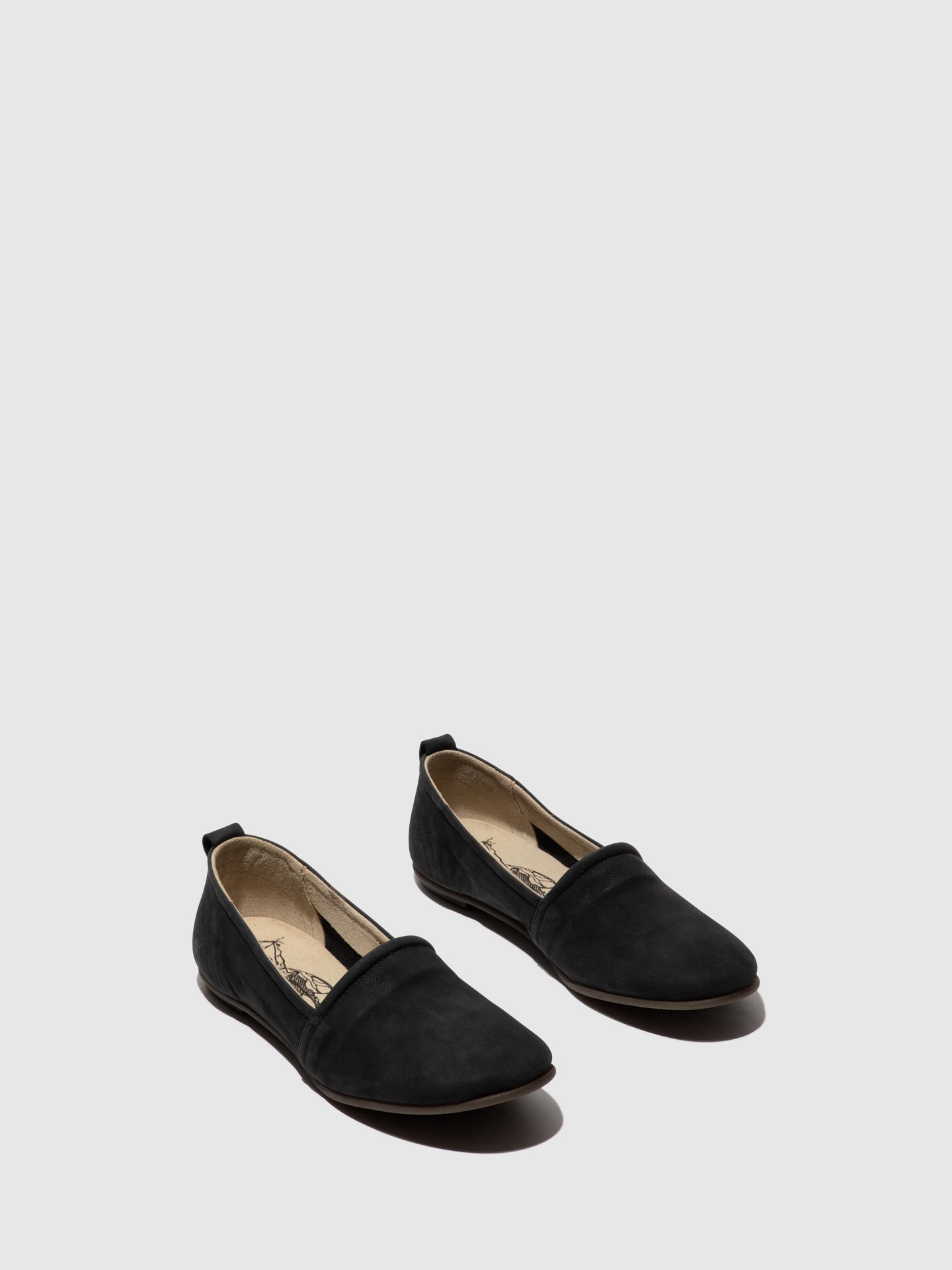 Fly London Black Round Toe Ballerinas