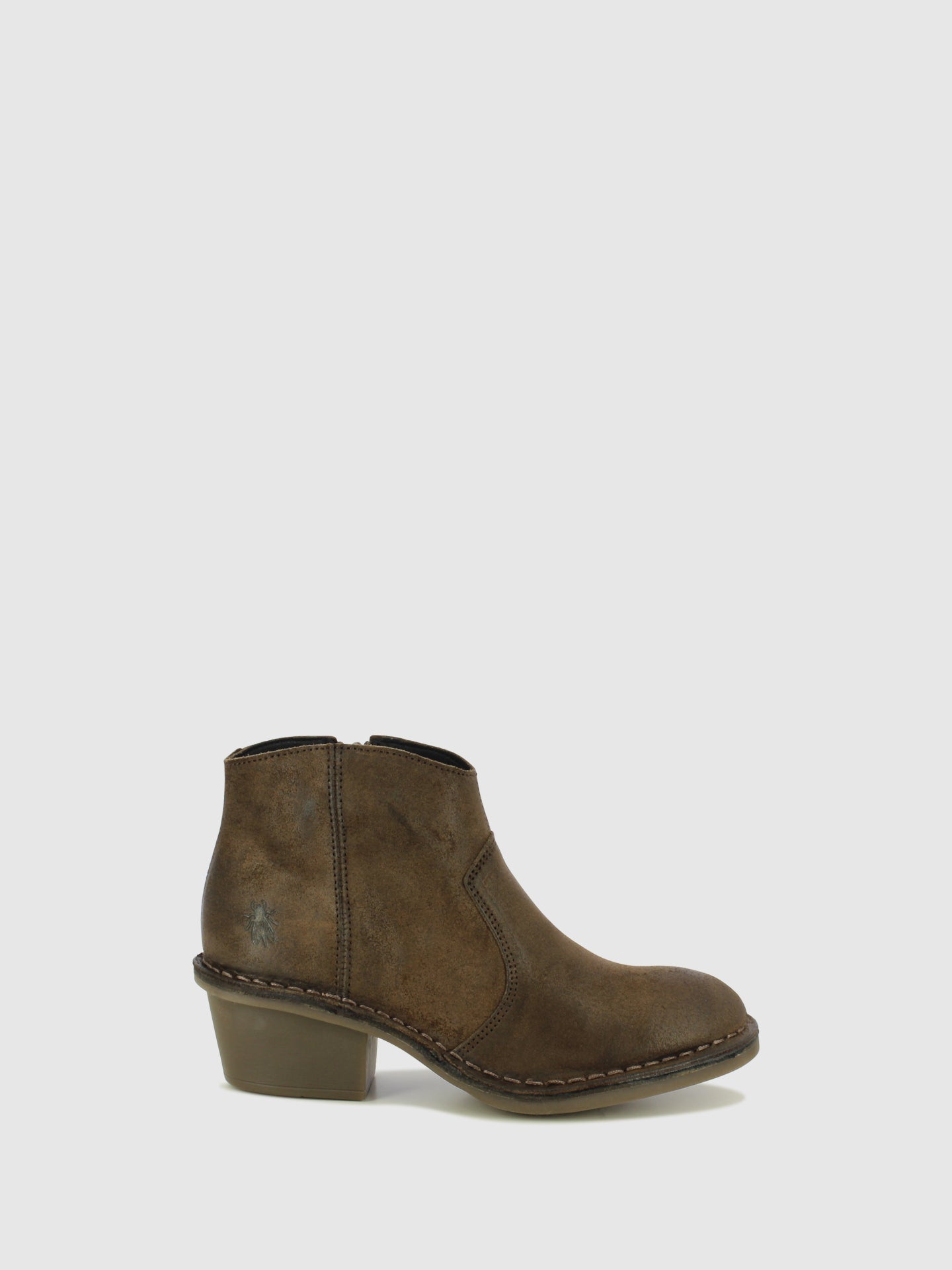 Fly London Taupe Zip Up Ankle Boots