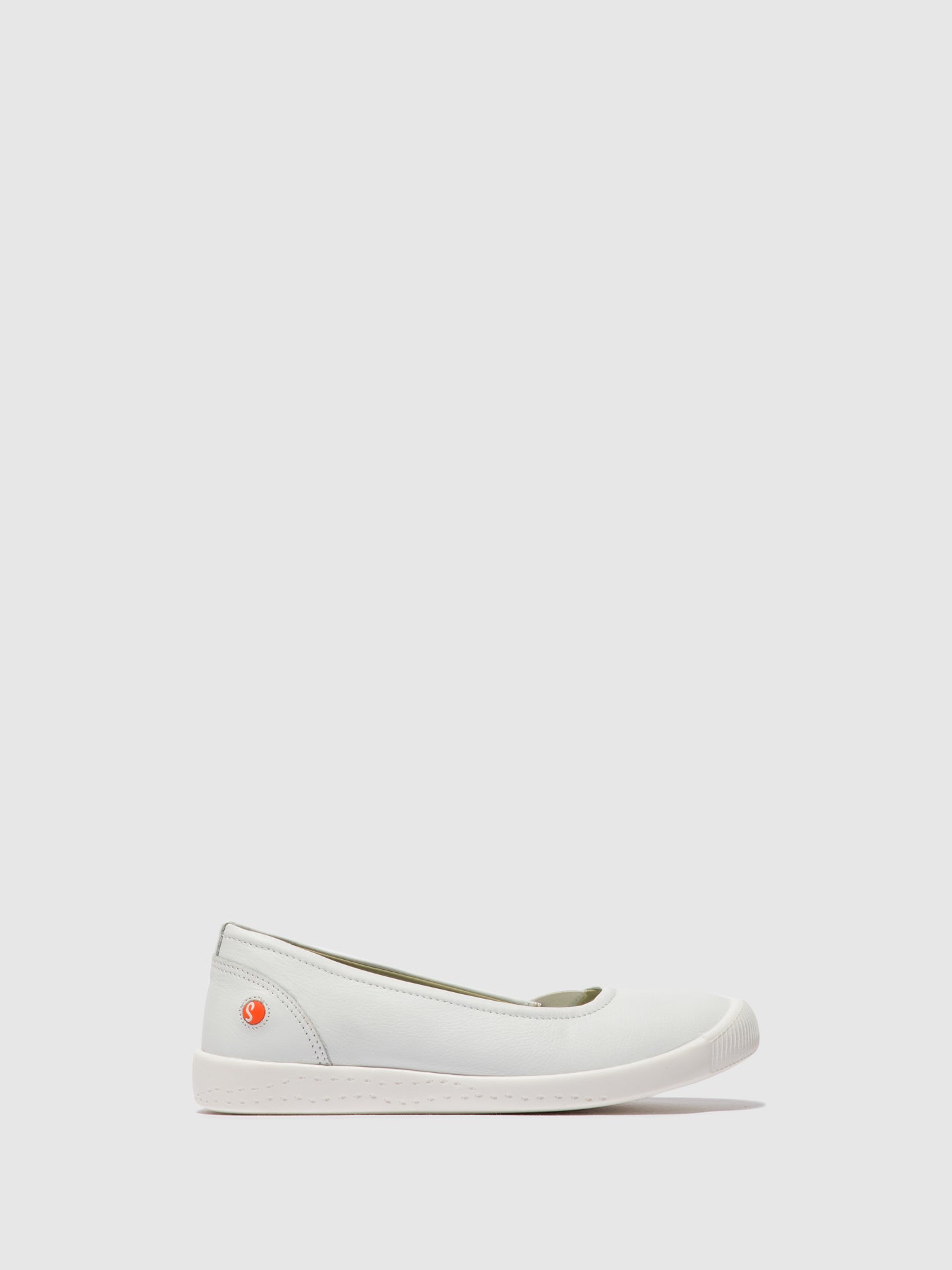 Softinos White Elasticated Ballerinas