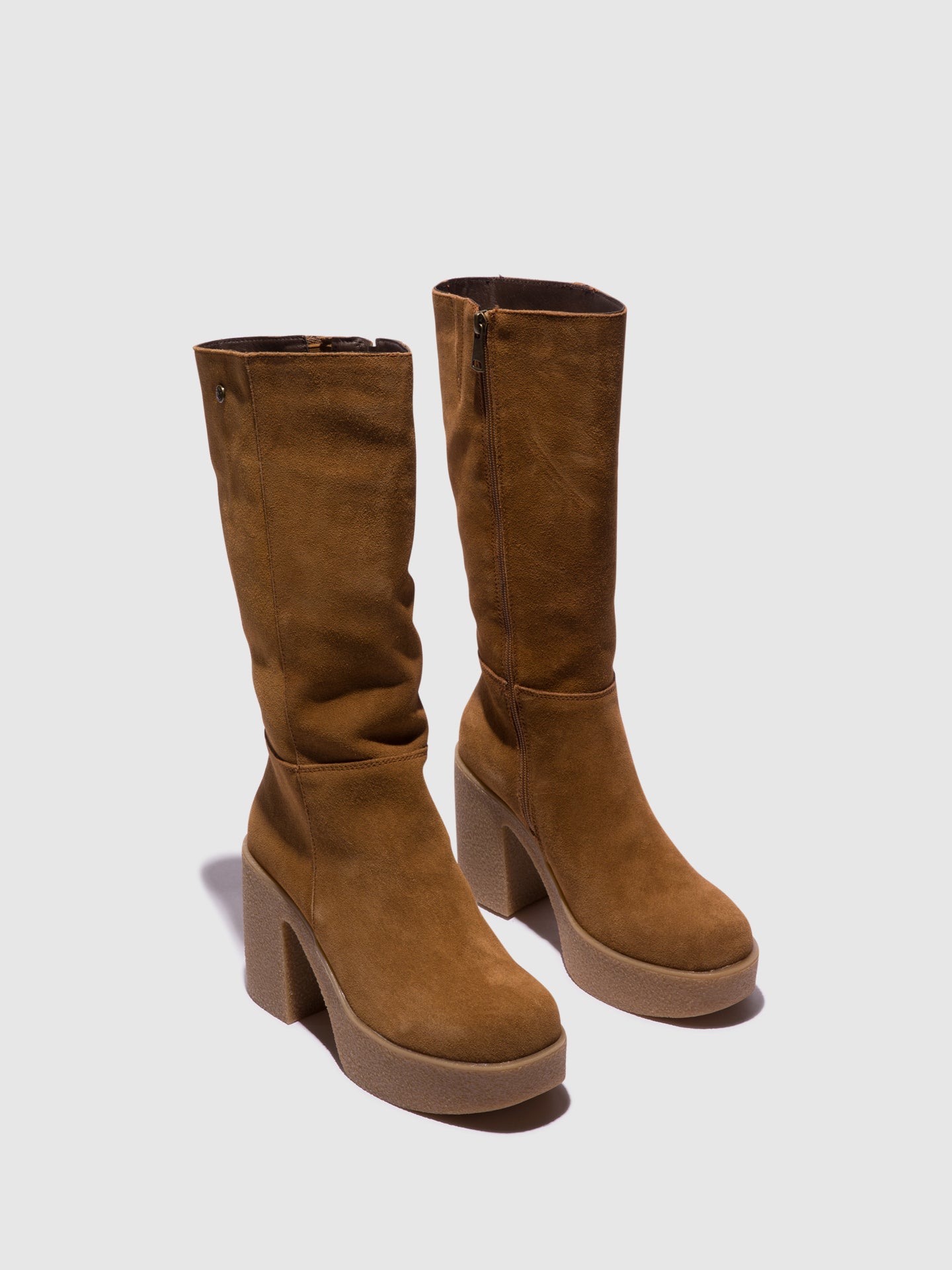 Top3 Camel Zip Up Boots