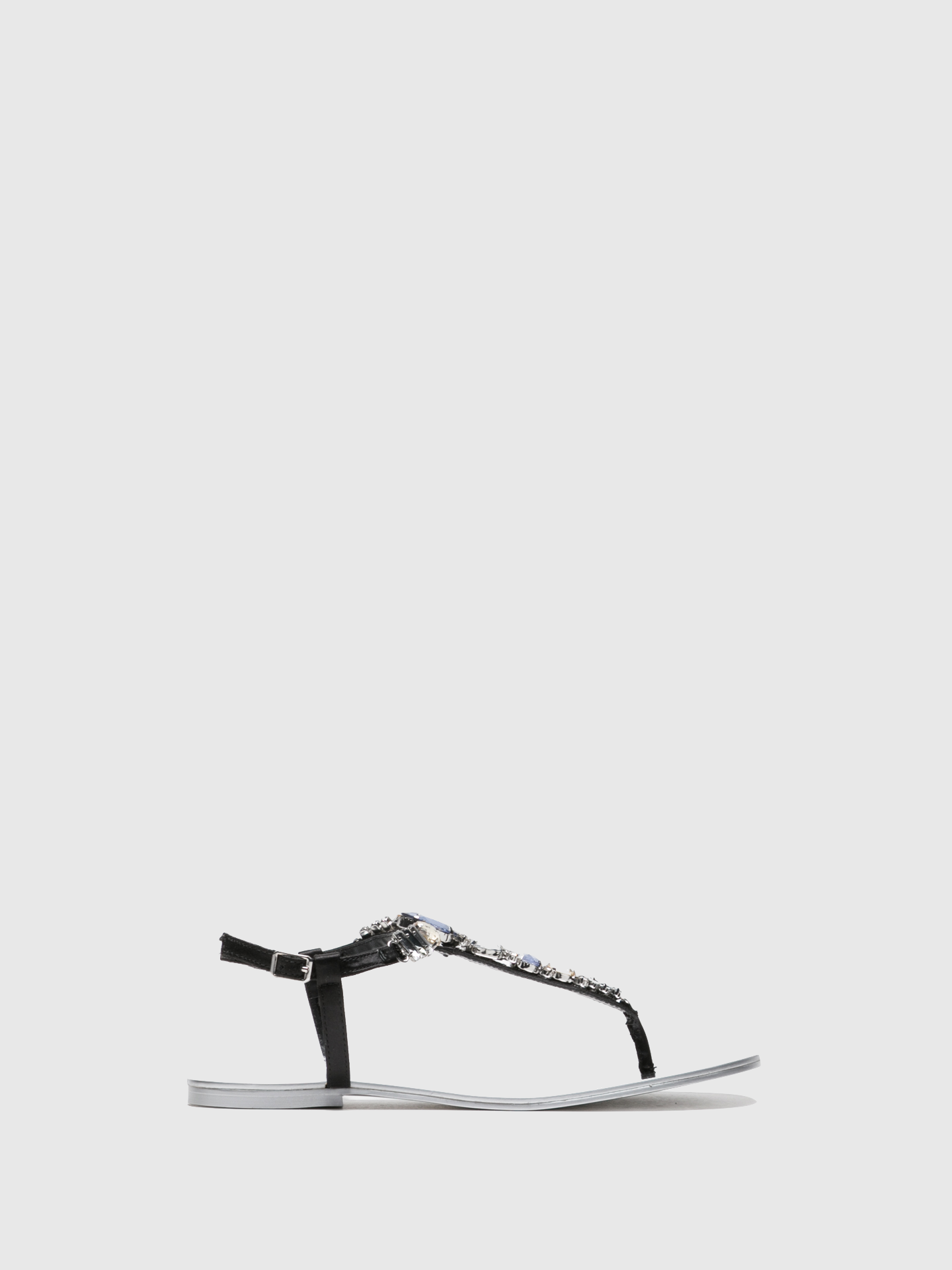 Cafè Noir Black Buckle Sandals