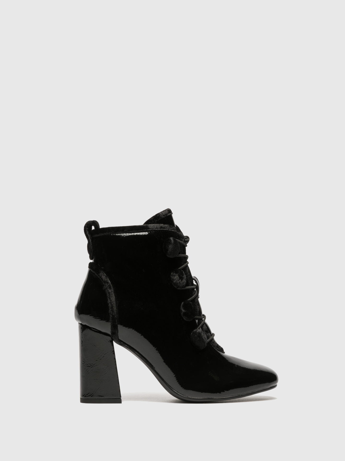 Cafè Noir Black Lace-up Ankle Boots