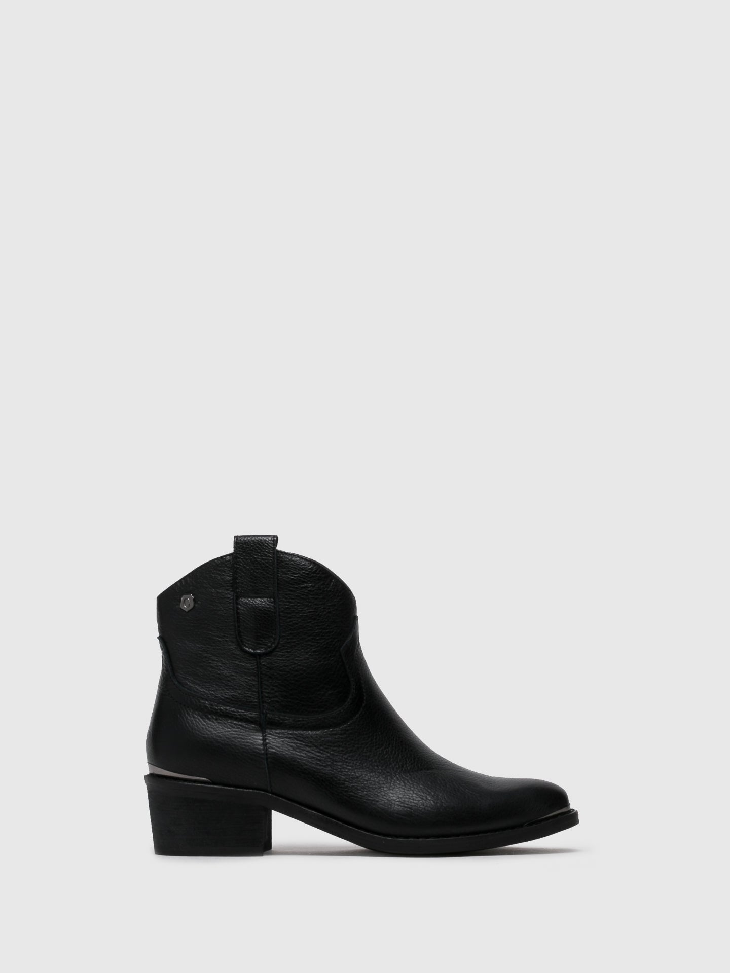 Carmela Black Cowboy Ankle Boots