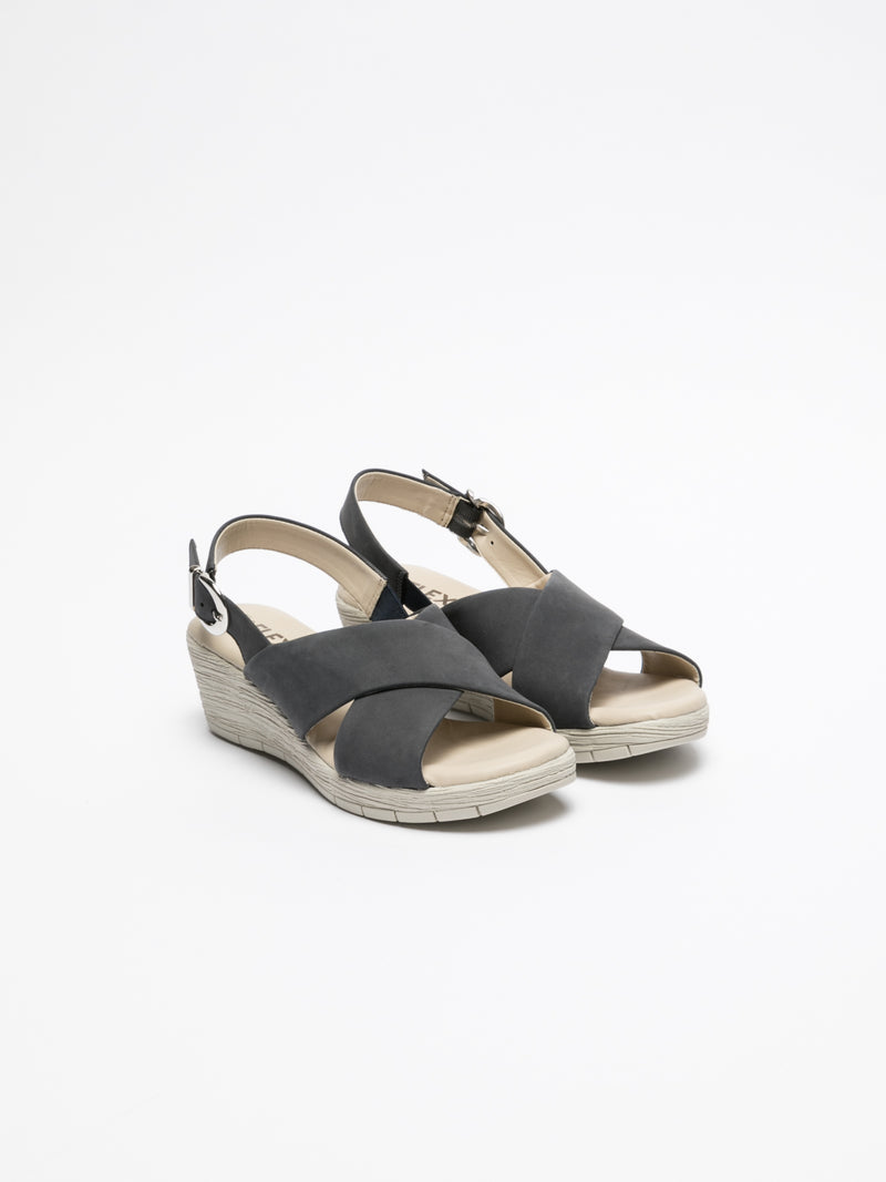 The Flexx Navy Wedge Sandals