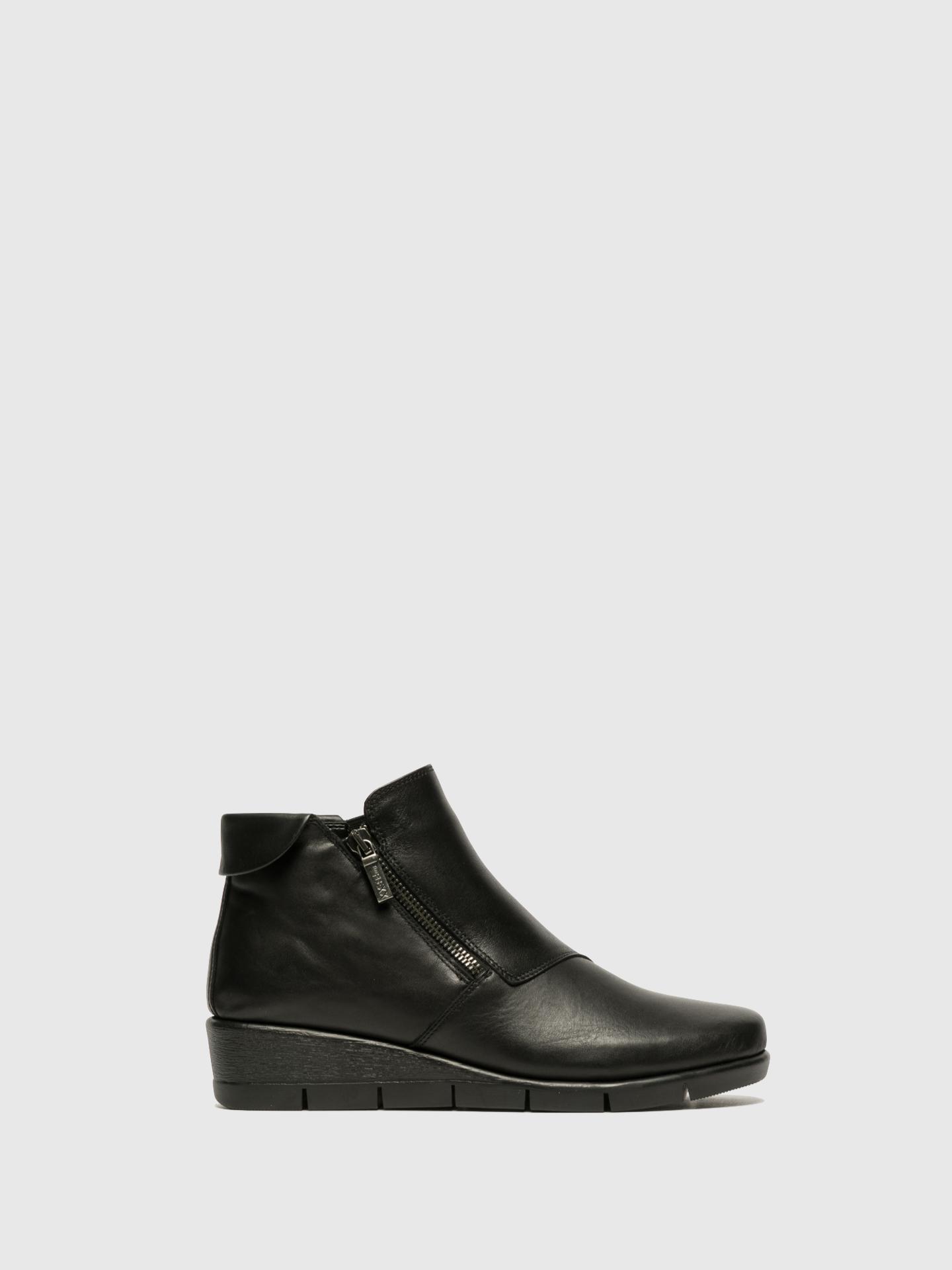 The Flexx Black Zip Up Ankle Boots