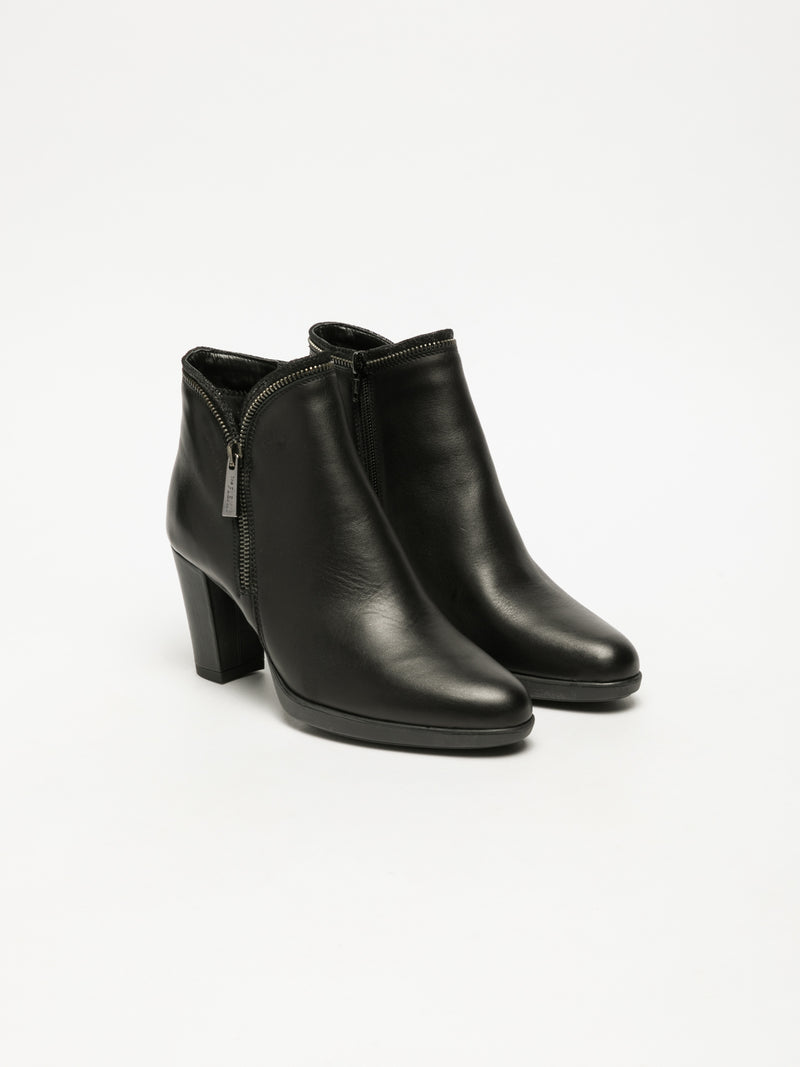 The Flexx Black Zip Up Ankle Boots