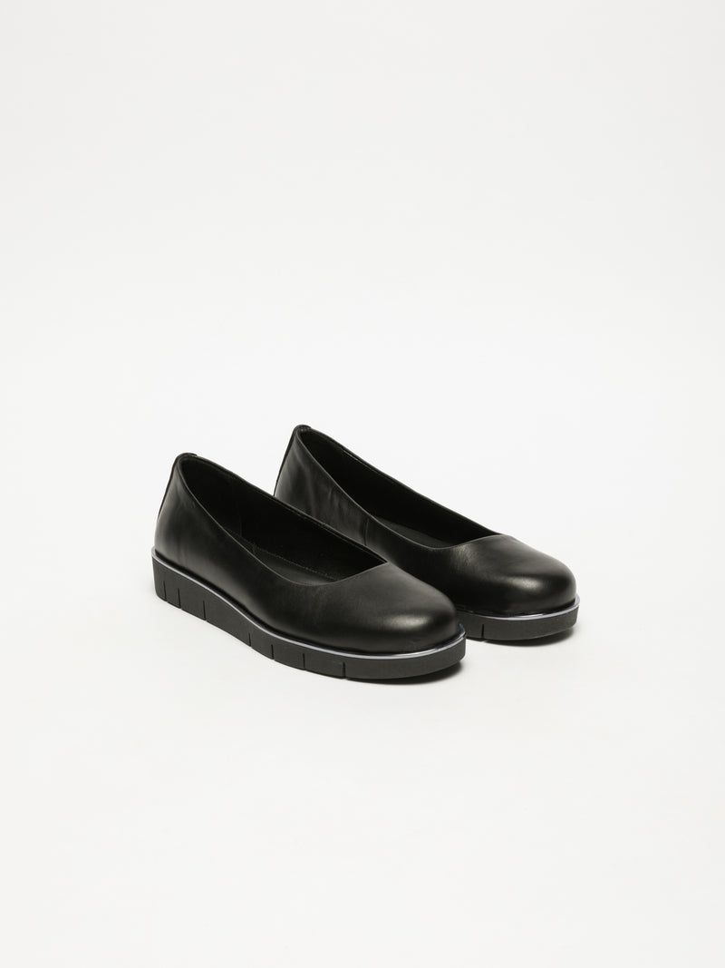 The Flexx Black Round Toe Shoes