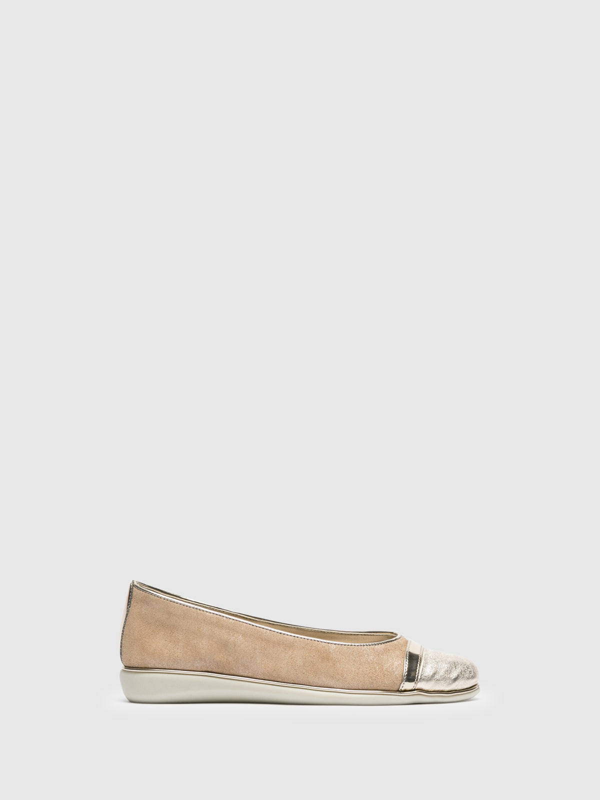 The Flexx Beige Round Toe Ballerinas