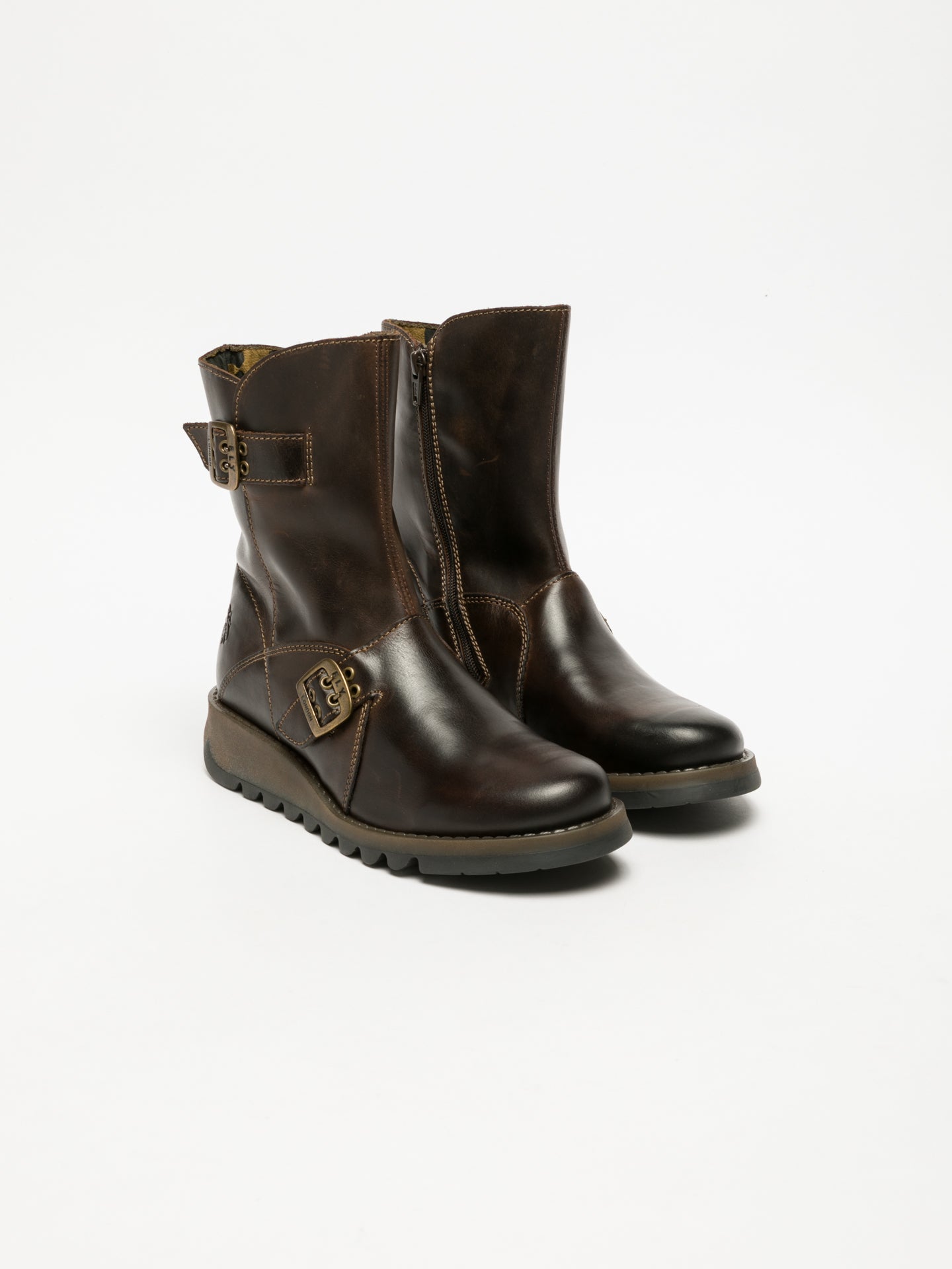 Fly London Brown Zip Up Ankle Boots