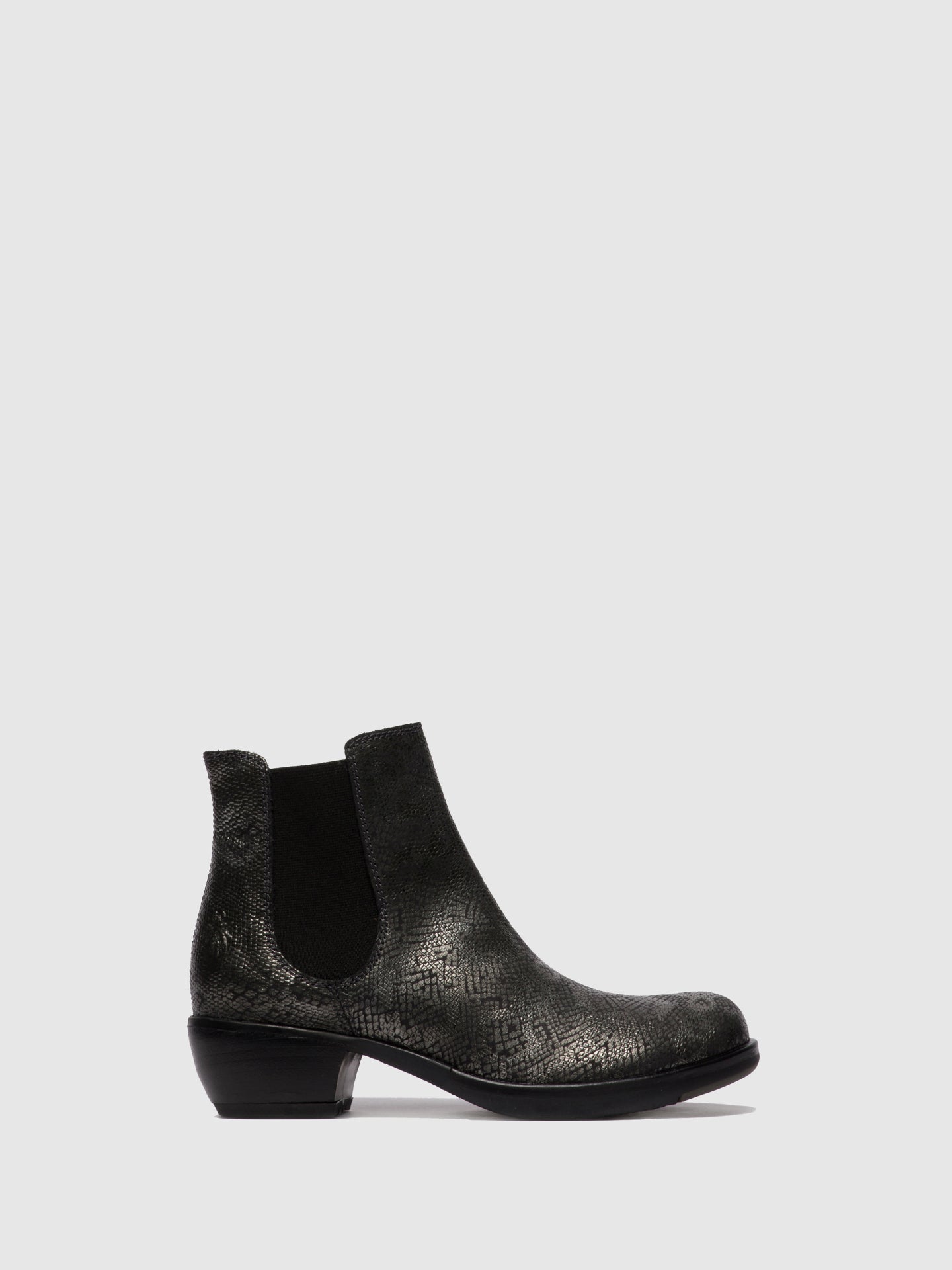 Fly London Chelsea Ankle Boots MAKE PANDORA BLACK/SILVER