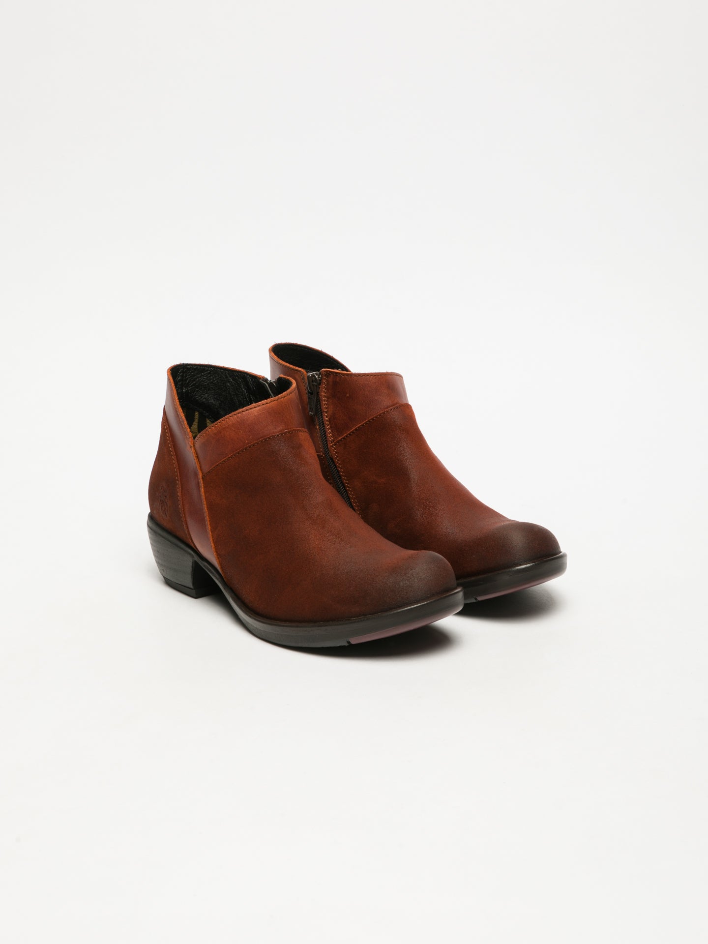 Fly London DarkRed Zip Up Ankle Boots