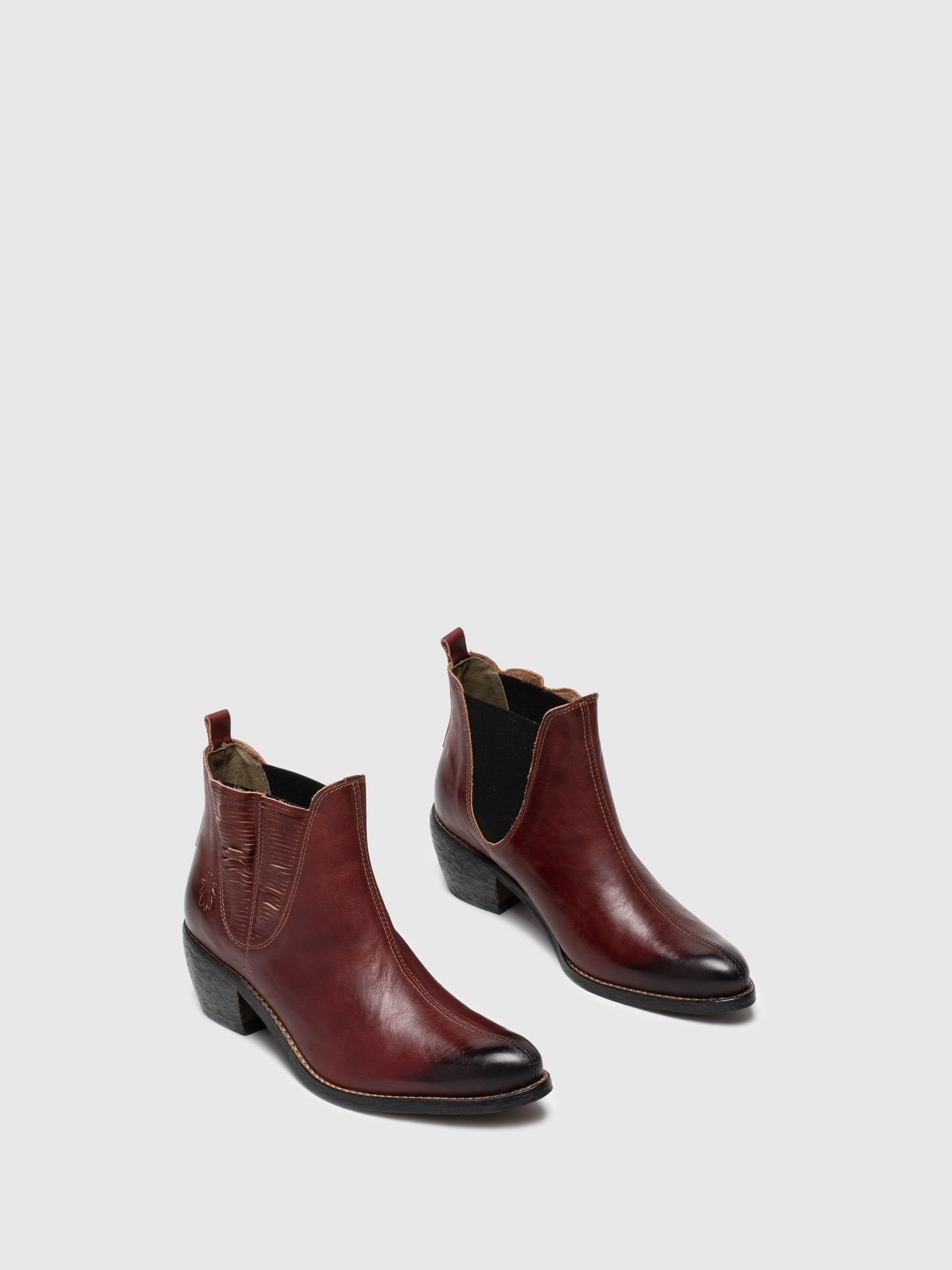 Fly London DarkRed Chelsea Ankle Boots