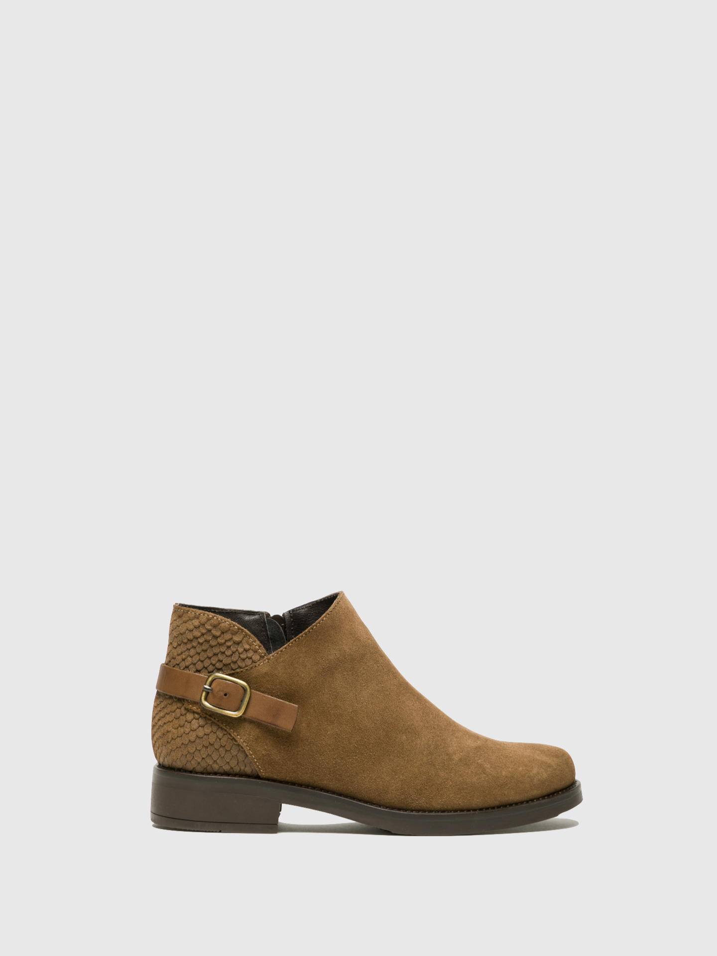 Foreva Brown Zip Up Ankle Boots