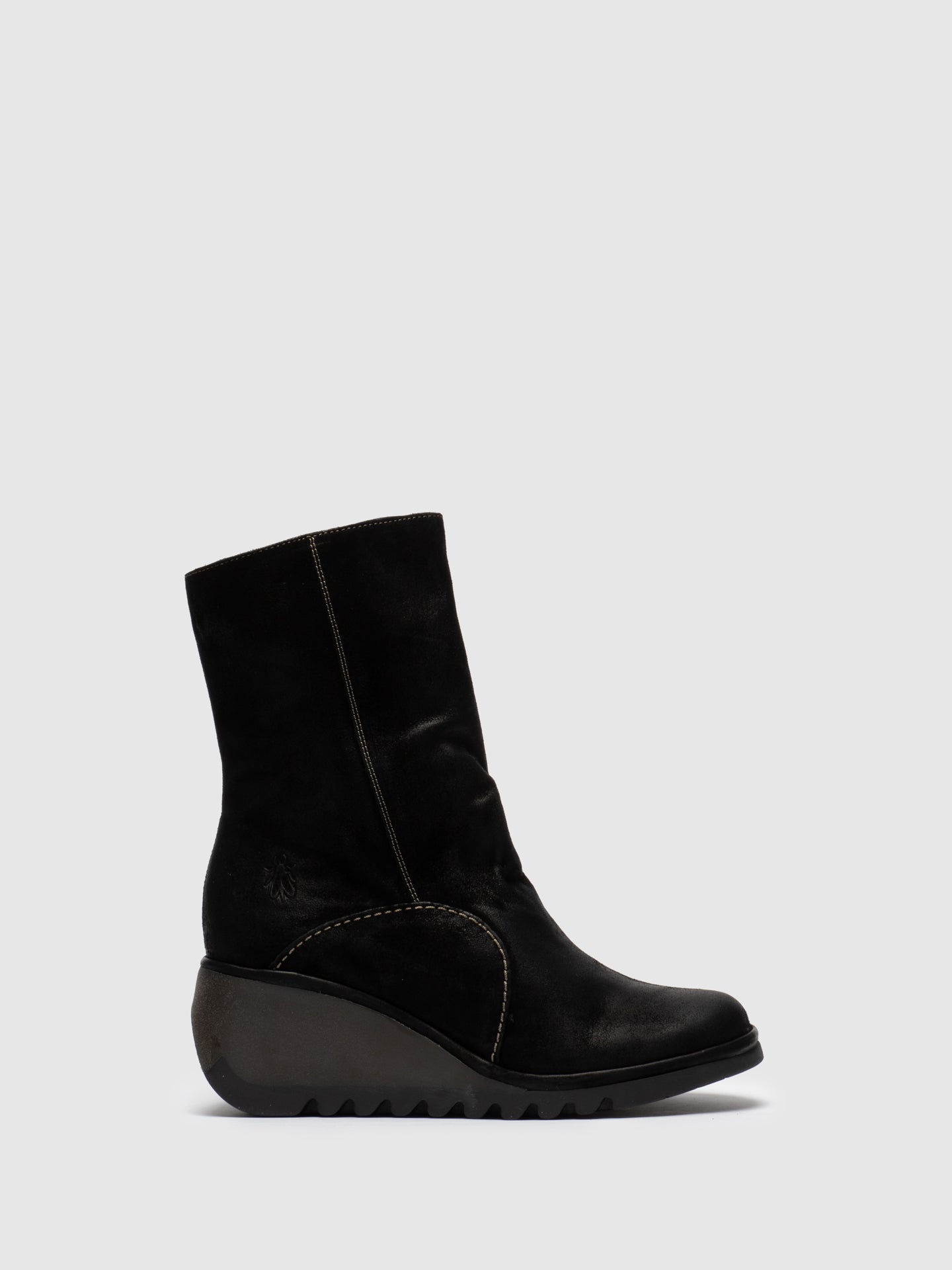 Fly London Black Zip Up Ankle Boots