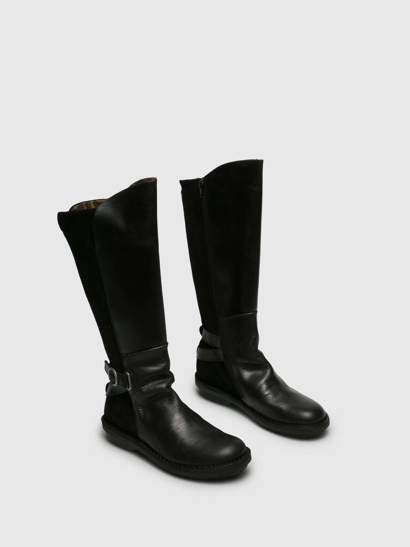 Fly London Black Zip Up Boots