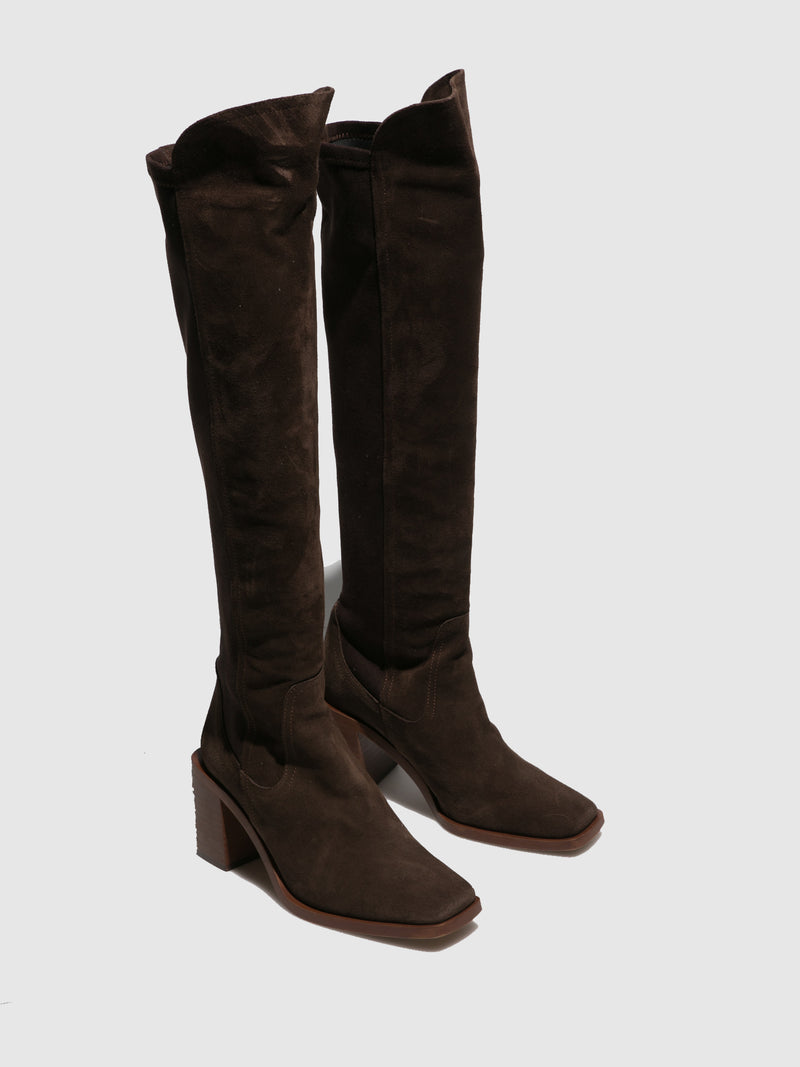 Foreva Brown Knee-High Boots