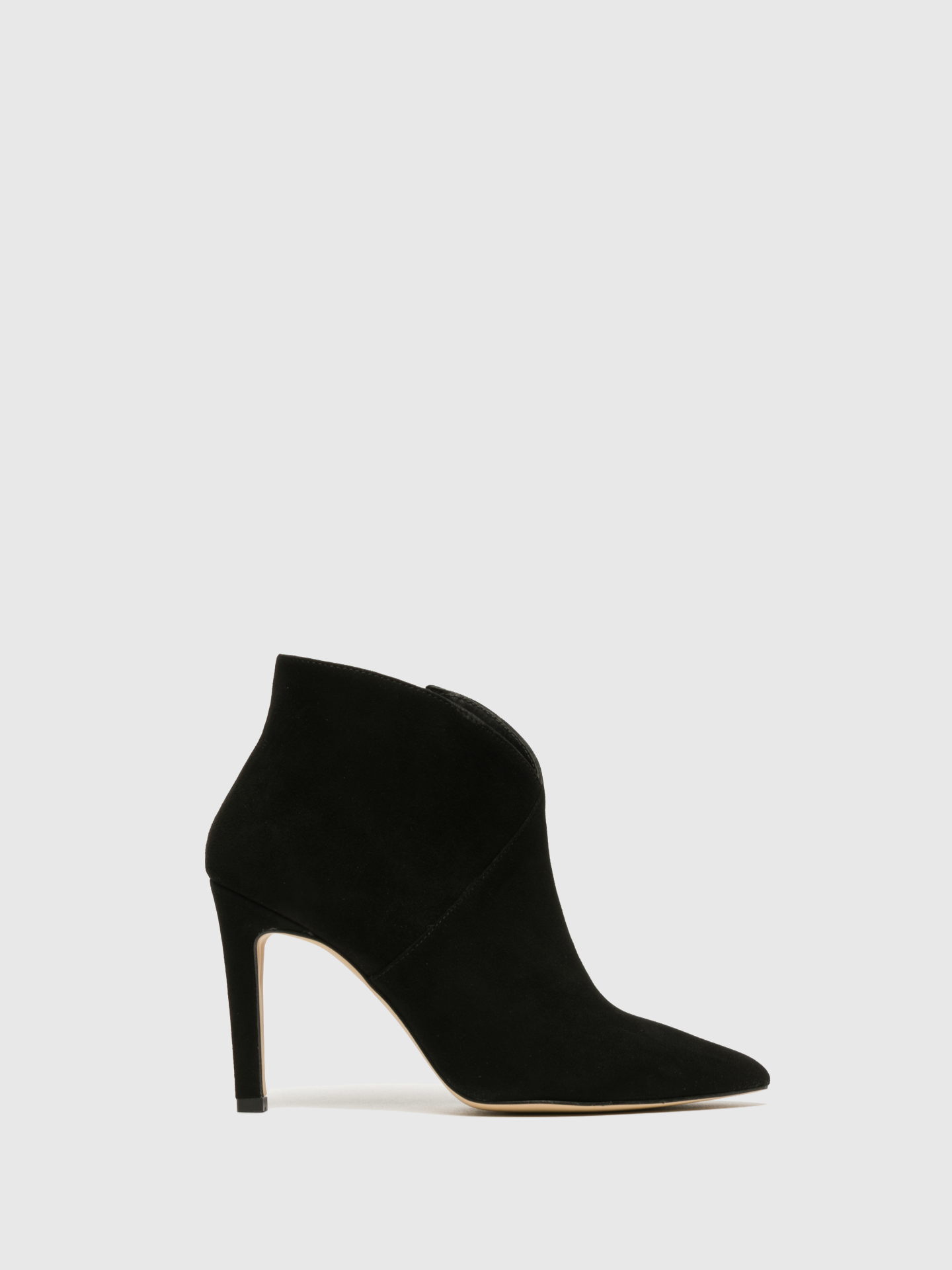 Sofia Costa Black Pointed Toe Ankle Boots