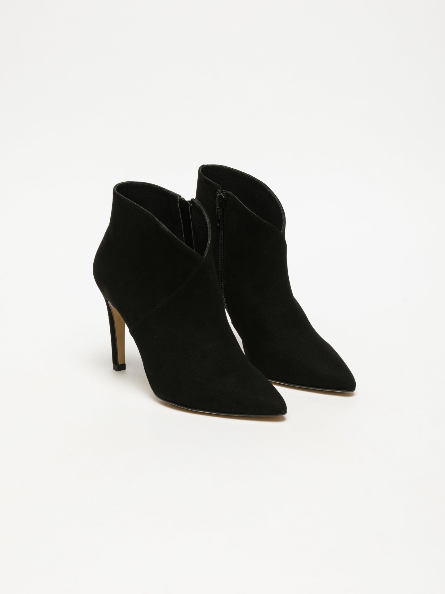 Sofia Costa Black Pointed Toe Ankle Boots