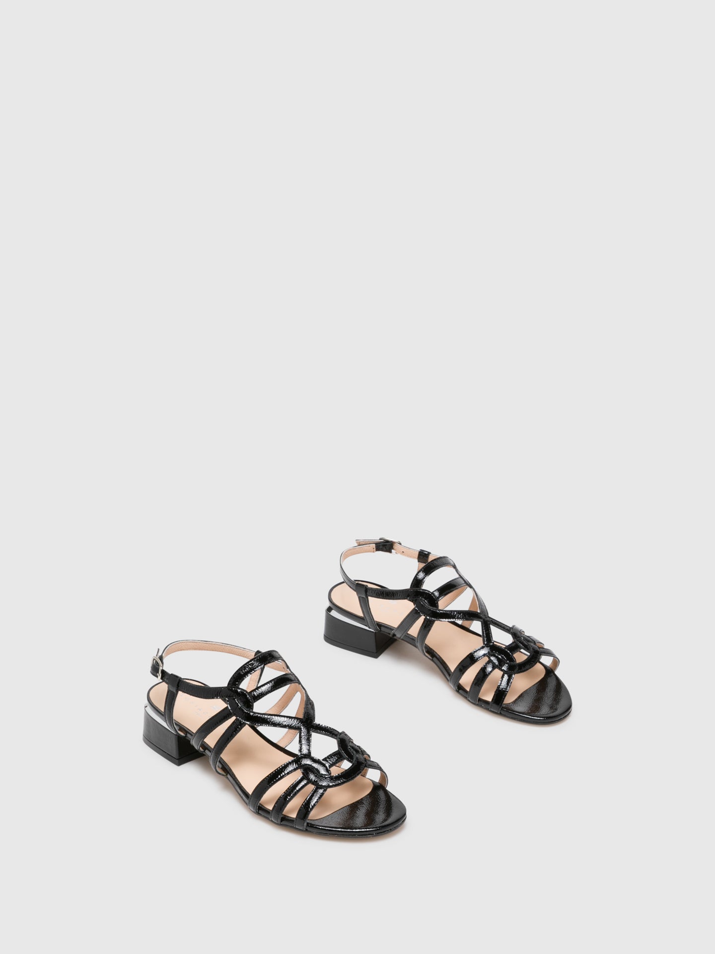 Sofia Costa Black Buckle Sandals