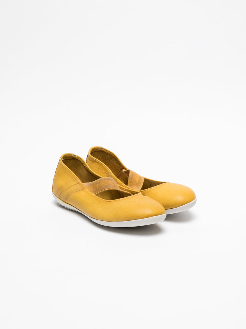 Softinos Yellow Elasticated Ballerinas