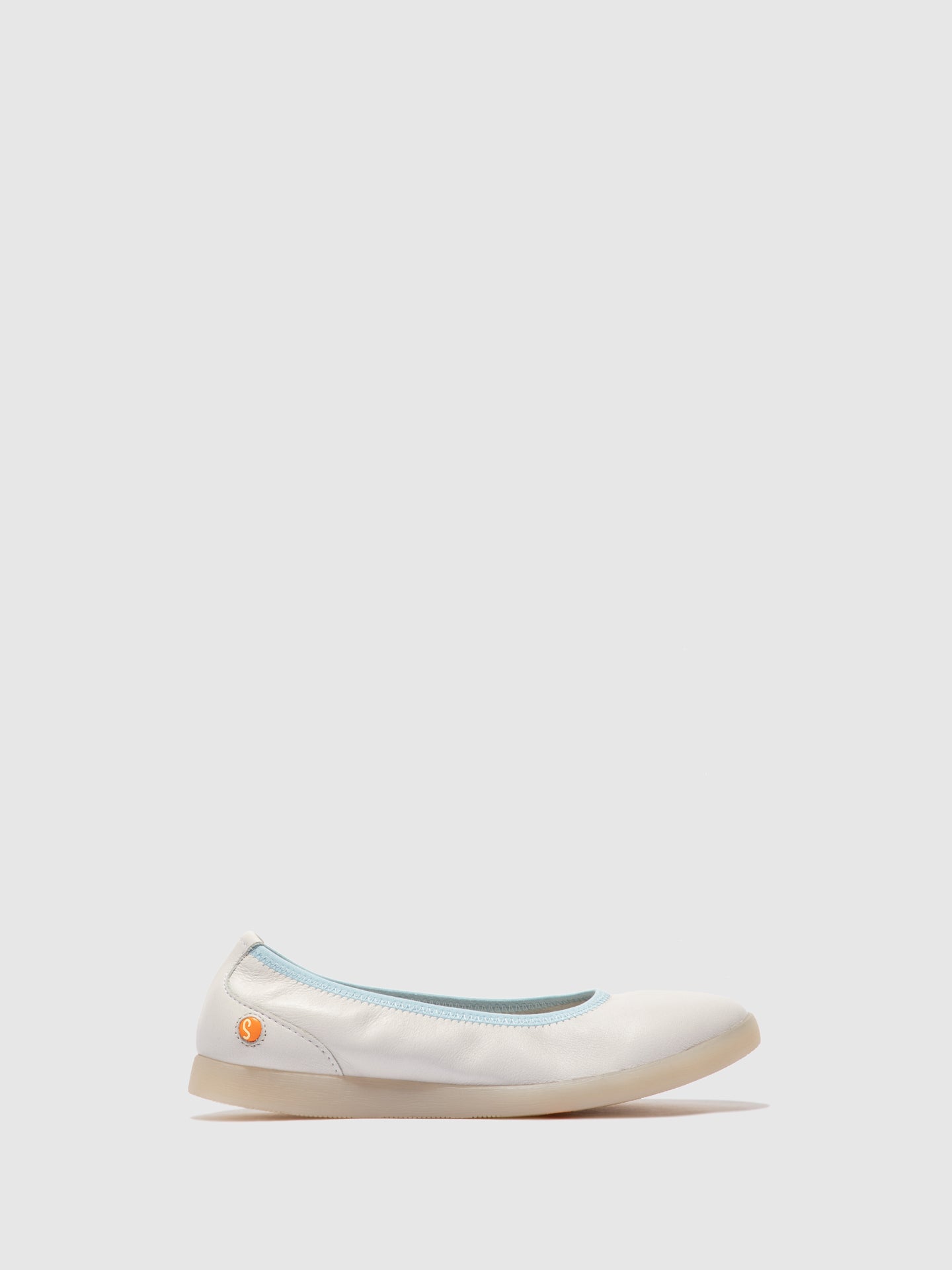 Softinos Elasticated Ballerinas LETI646SOF SMOOTH WHITE