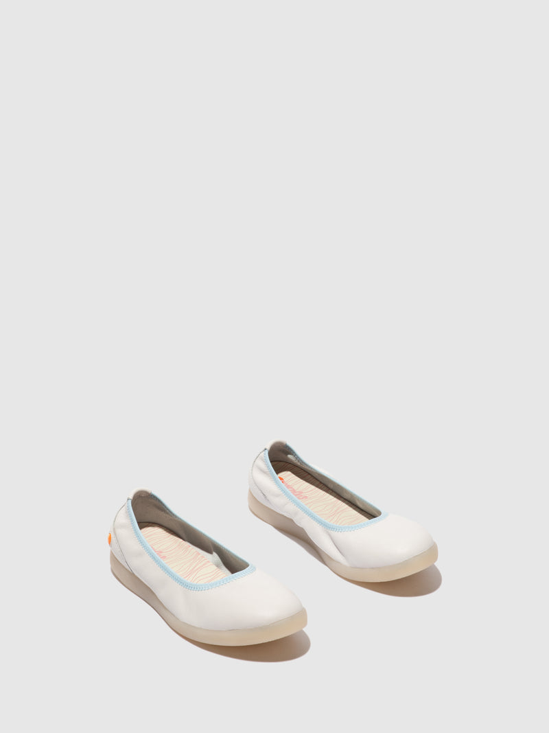 Softinos Elasticated Ballerinas LETI646SOF SMOOTH WHITE