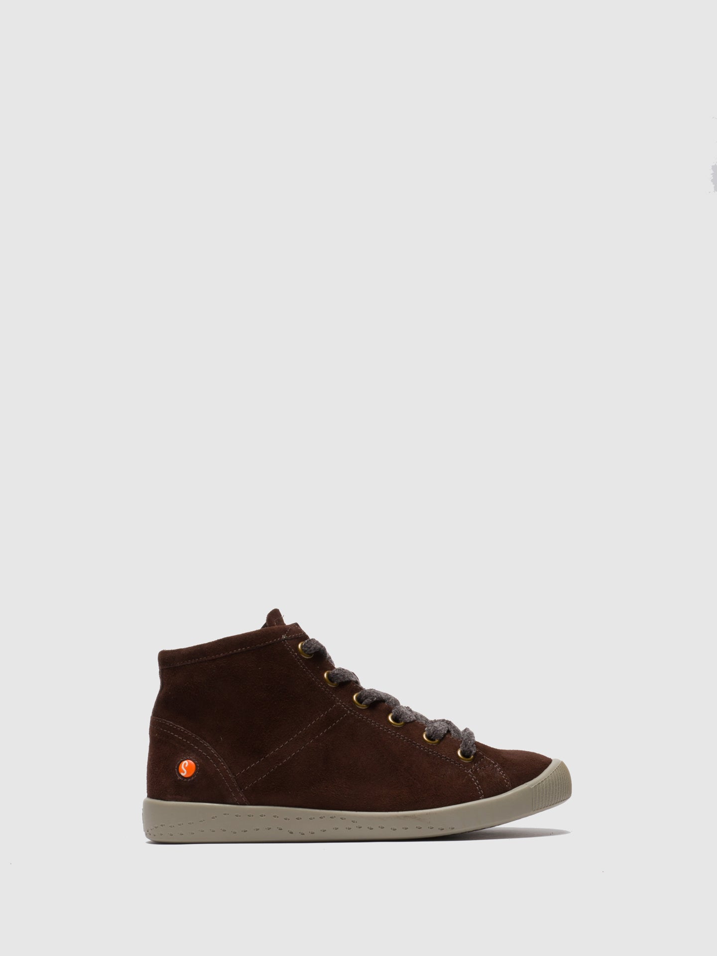 Softinos Brown Leather Hi-Top Trainers