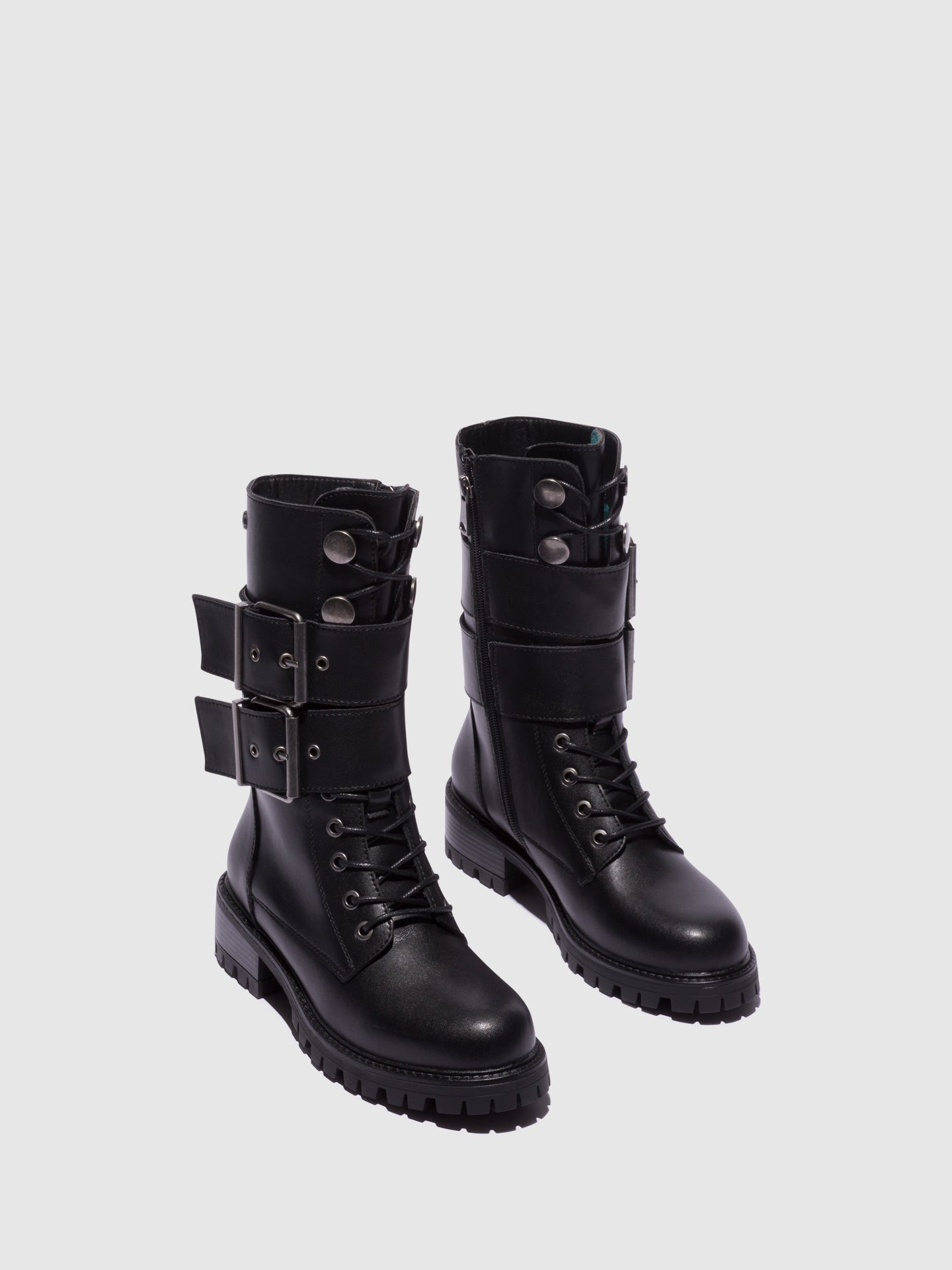 Top3 Black Buckle Boots