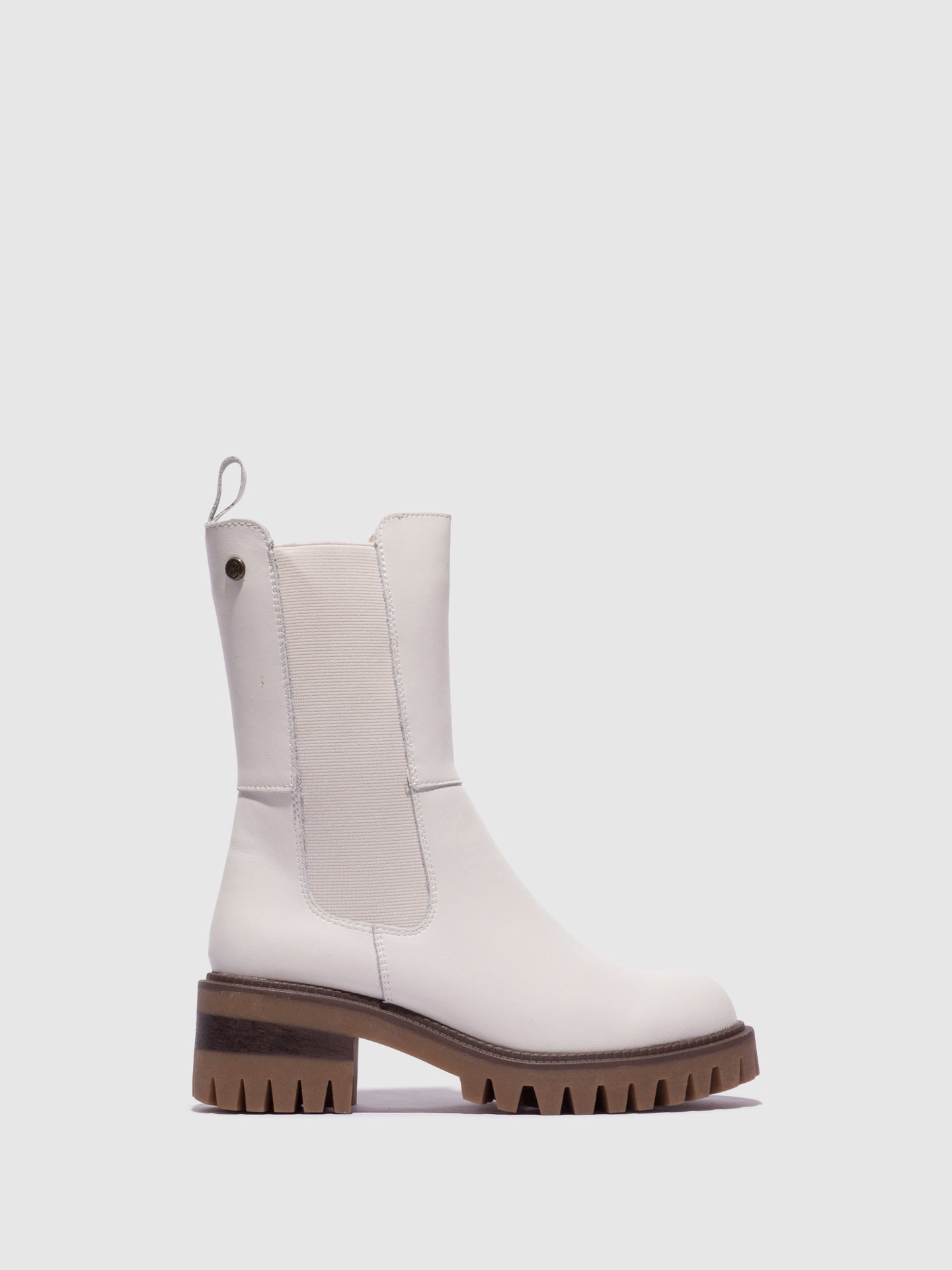 Top3 Beige Zip Up Boots